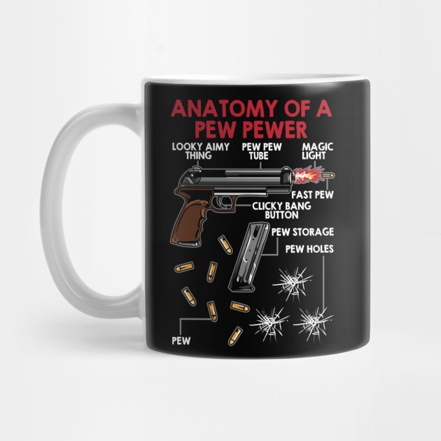 Funny Anatomy Of A Pew Pewer Gun Ammo Lovers Amendment by Proficient Tees